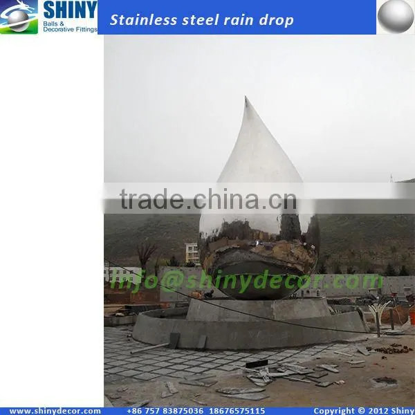 large stainless steel sculpture raindrop