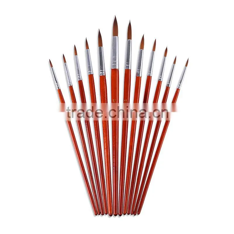 A0018E Round Nylon Brush Pain Brush Se 12-pc