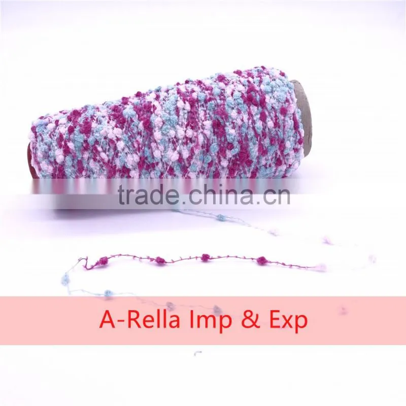 polyester yarn 6NM , beads yarn dyed in cone knitting yarn