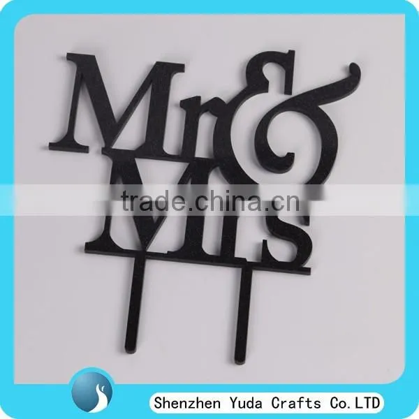 Factory Black Mr&Mrs Silhouette Wedding Cake Topper