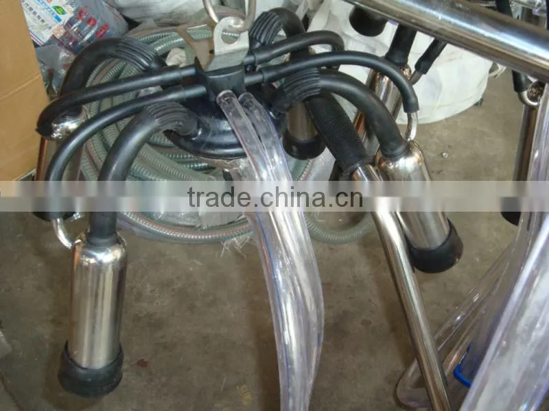 vacuum pump type milking machine with one bucket