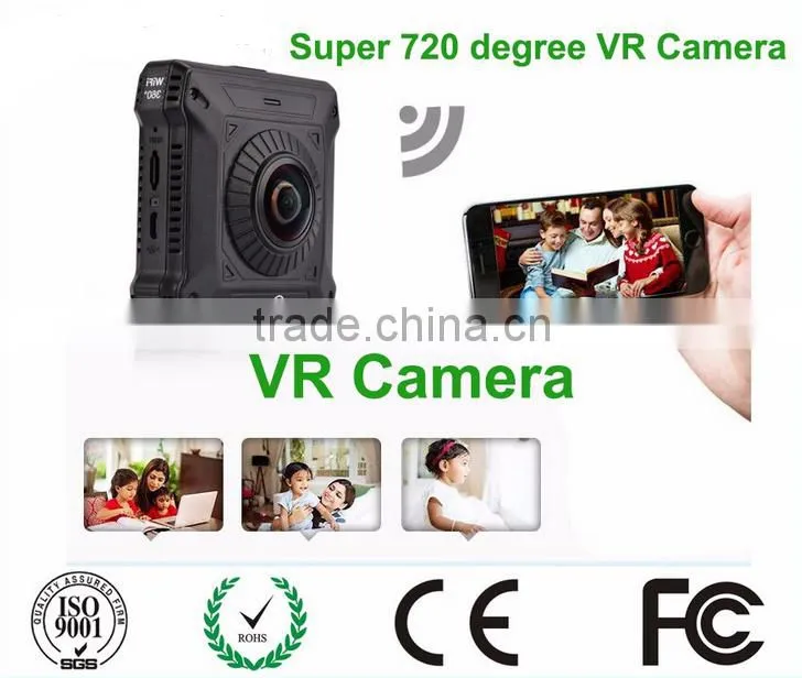 Wifi Dual lens fisheye sport camera 360 720 degree panoramic 1080p panoramic Camera
