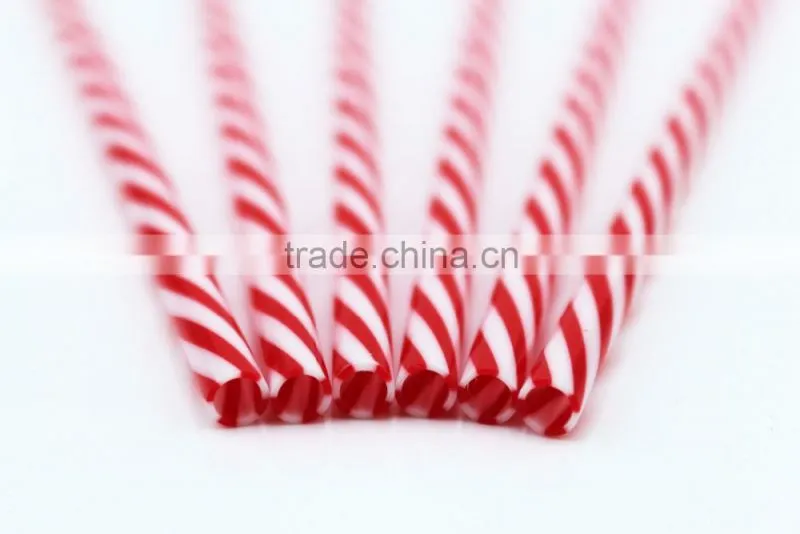 6*230mm diameter pp spiral drinking straw colorful can customized