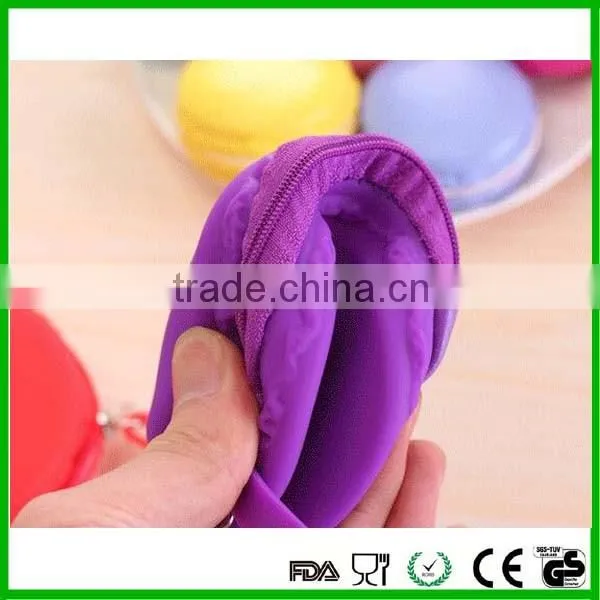 Factory price silicone key ring shopping bag coin purse