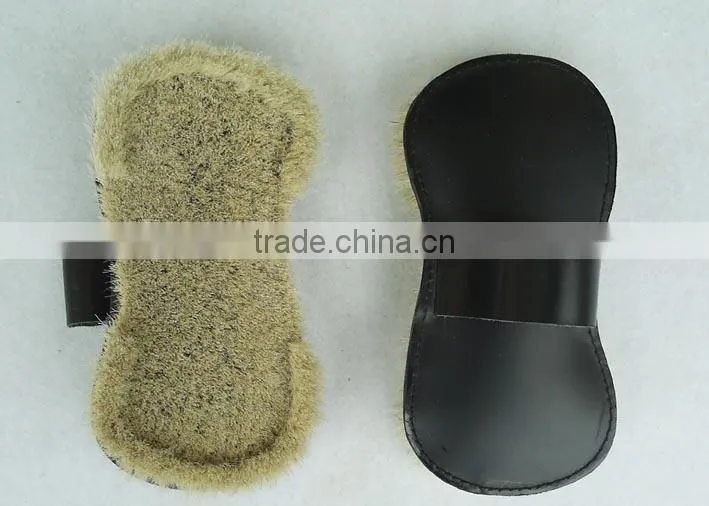 leather back soft goat hair horse grooming equipment