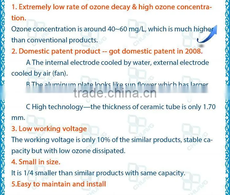 newest adjustable corona discharge ozone tube