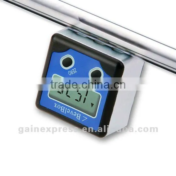 Digital Bevel Box Gauge Angle Protractor with 3 Strong Disk Magnet Waterproof Inclinometer