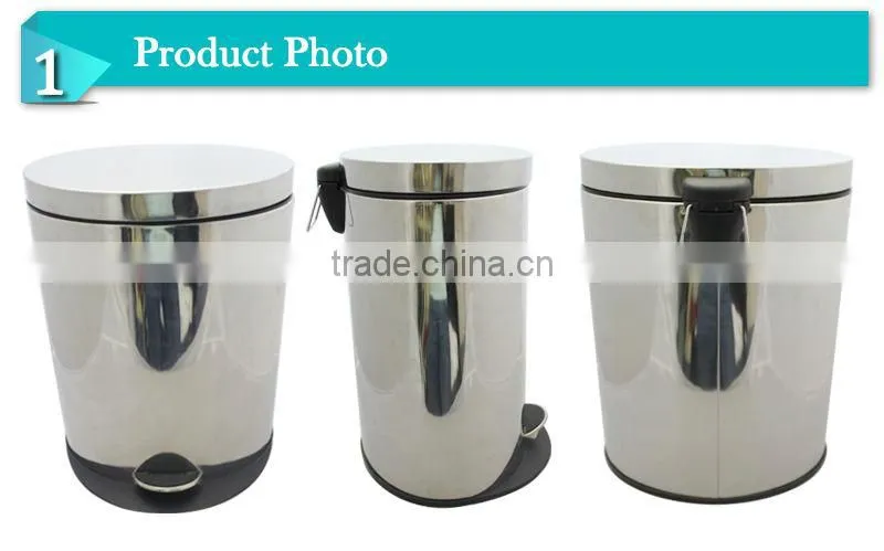 New design ellipse mirror office wastepaper basket,kitchen ware dustbin(DSUD)