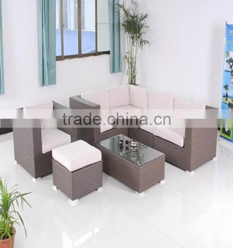 S&D rattan 100% handmade garden sofa furniture plastic weave