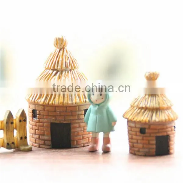 Zakka love sea mini house ,Micro landscape accessories, Rural wind thatched houses