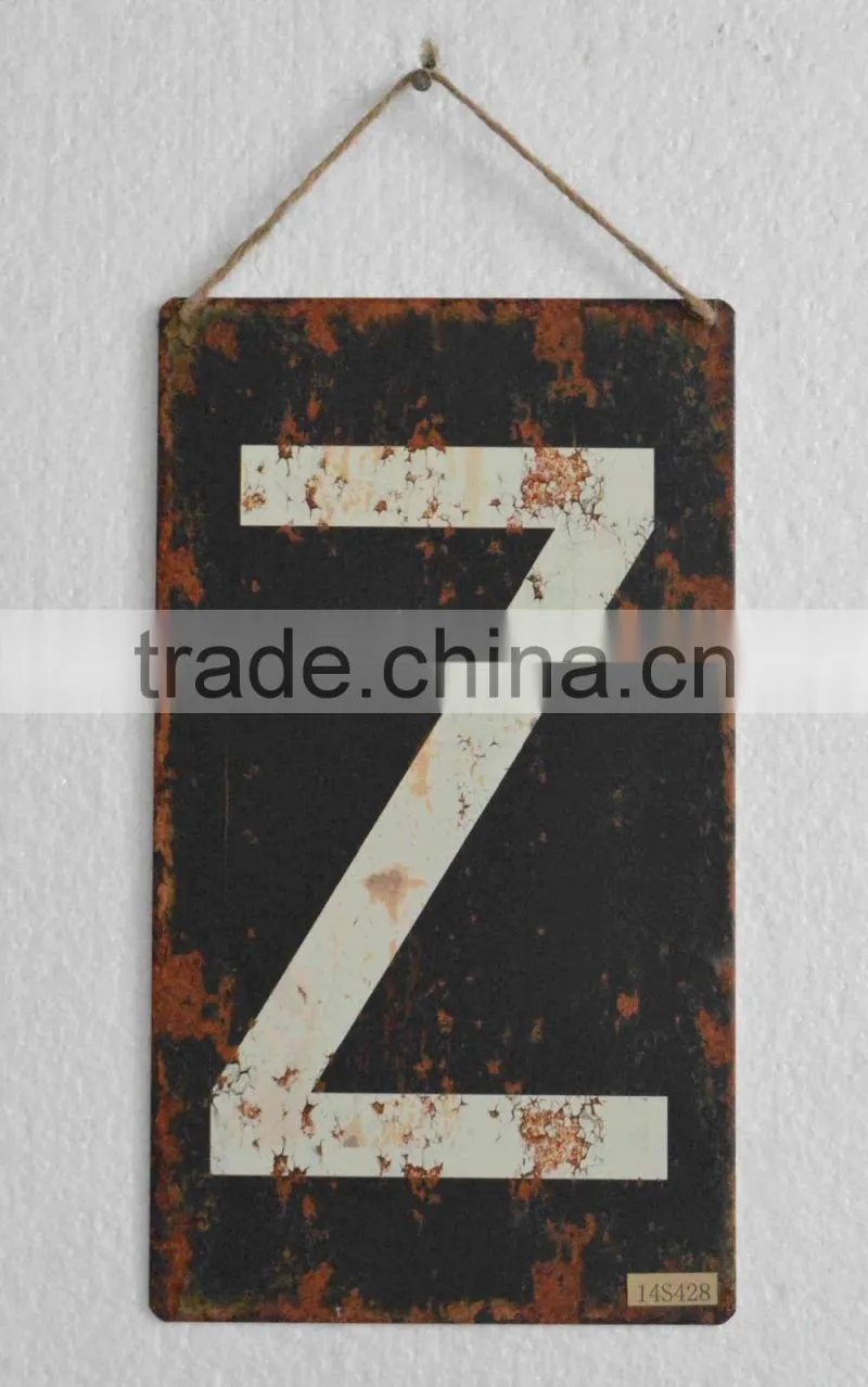 2016 new style timeworn printing metal sign with wooden frame, antique metal plaque