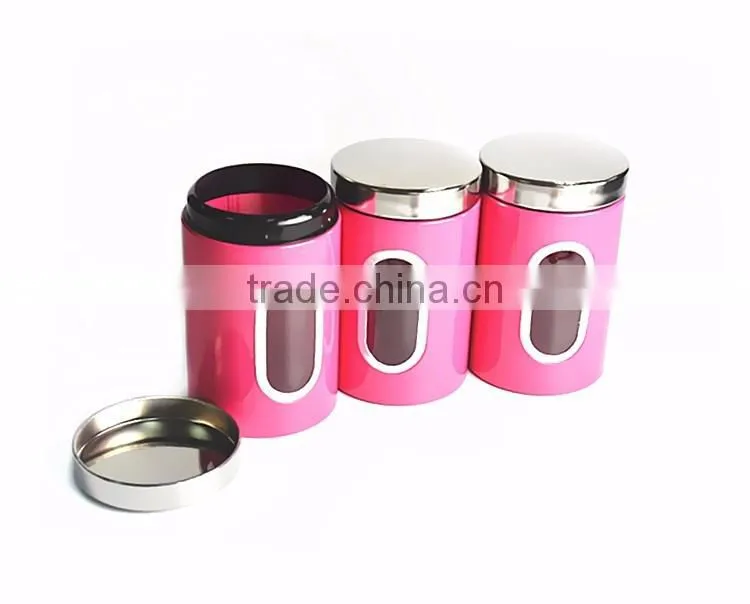 Candy Food Stainless Steel Storage Canister Set Of 3