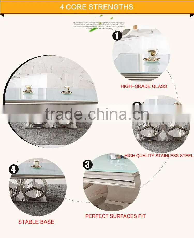 C413 Rectangle Tempered Glass Coffee Table