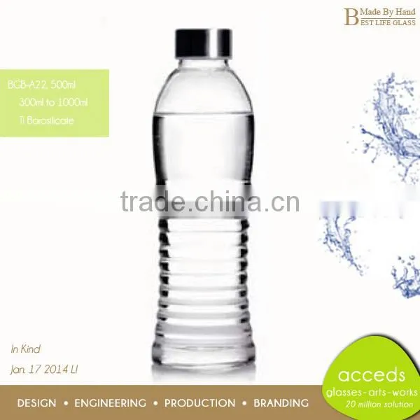Portable Pyrex Glass Gym Drink Bottles