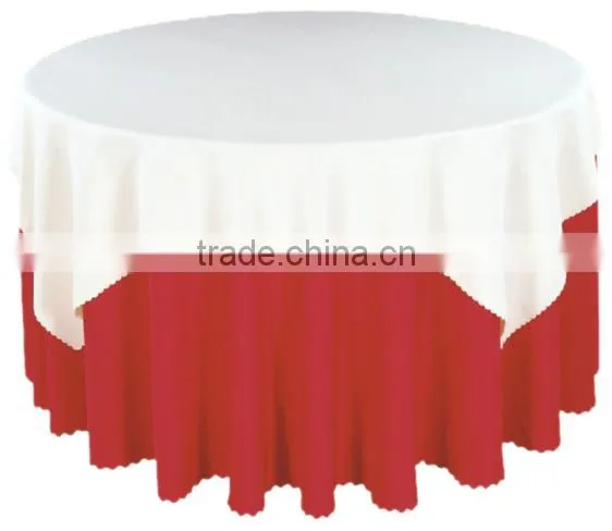 double layer plain polyester table cover for hotel restaurant weddings