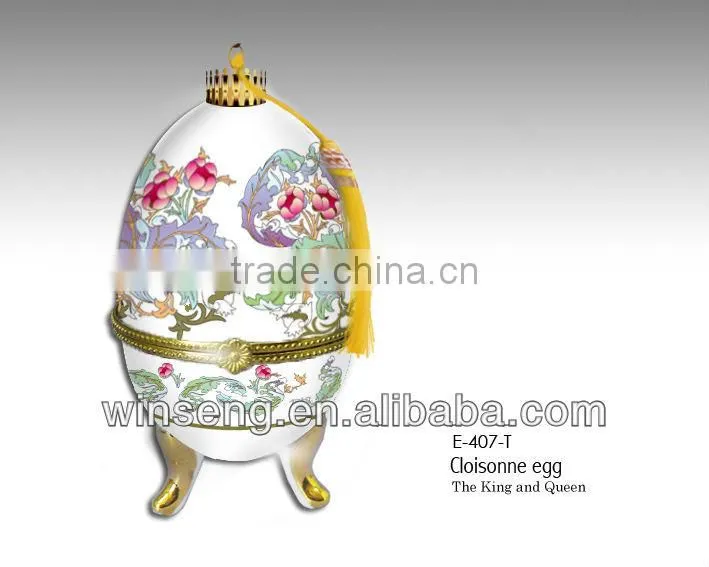 Wholesale Porcelain Egg-shaped Trinket box ornaments