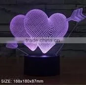 3D effect dice shape USB charging desktop night light