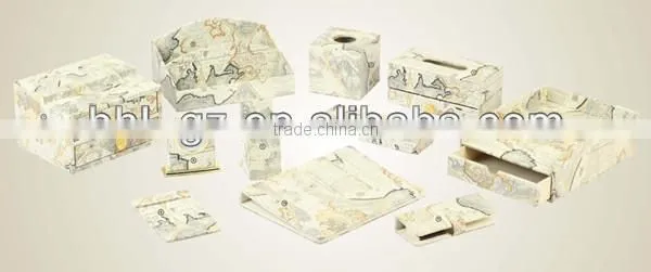 Hotel leather product,leather desk set series for hotel guest room,PW-100