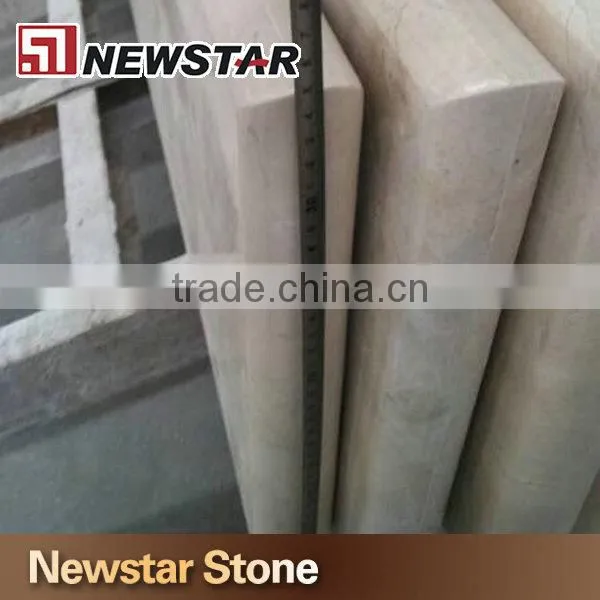 Polished beige color cream marfil marble stair tread