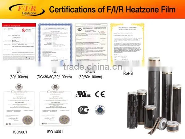 FIR Heazone far infrared ray electric carbon floor heating film EF-205(heating element, electric spark prevention design)