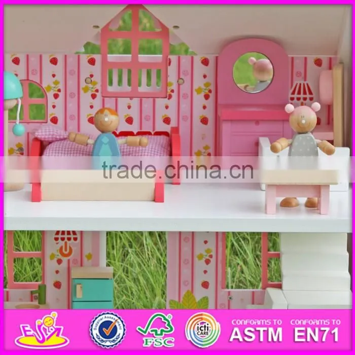 2016 top fashion lovely wooden play house for kids W06A041
