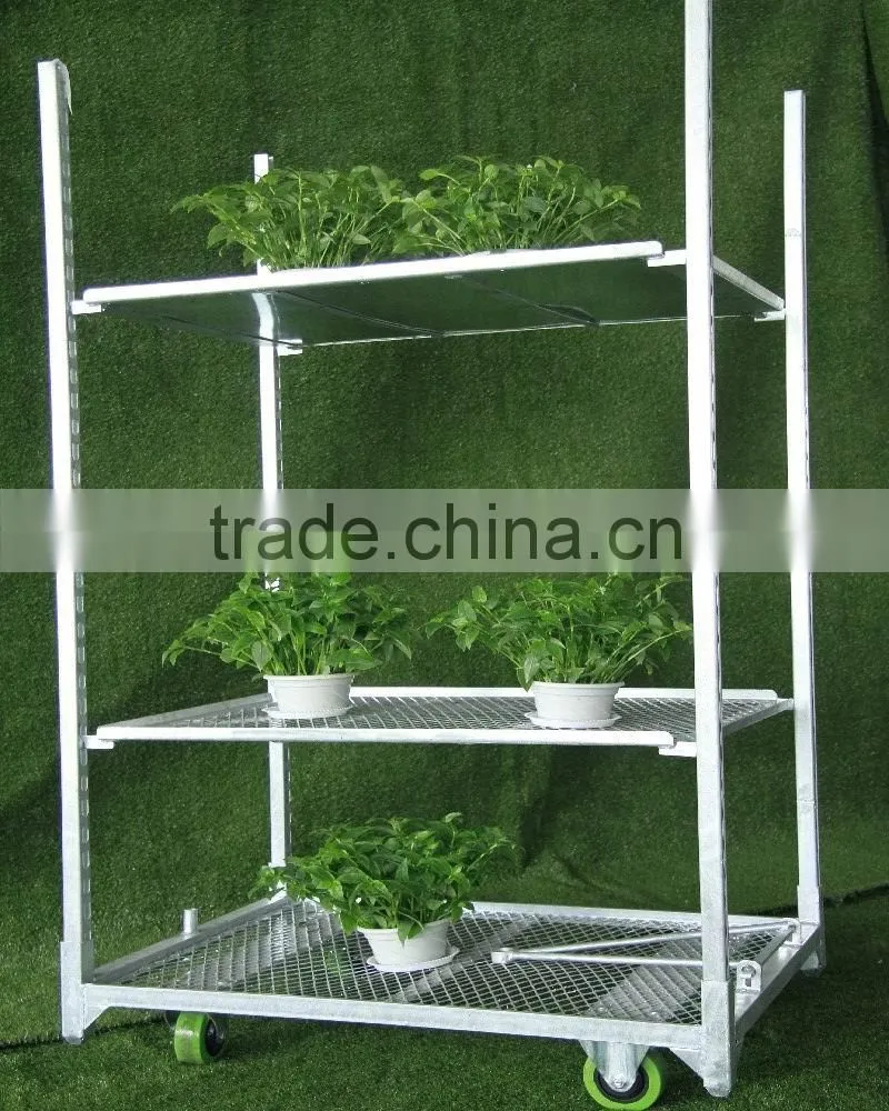 Flower pot cart metal mesh cart
