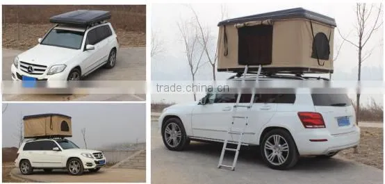 White fiberglass shell hard roof top tent for USA marketing