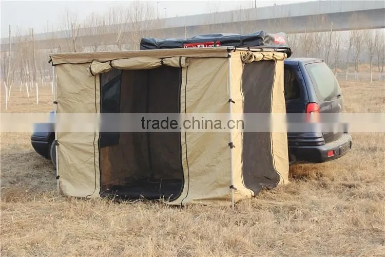 Off road awning polycotton 4wd car top side awning with roof top tent