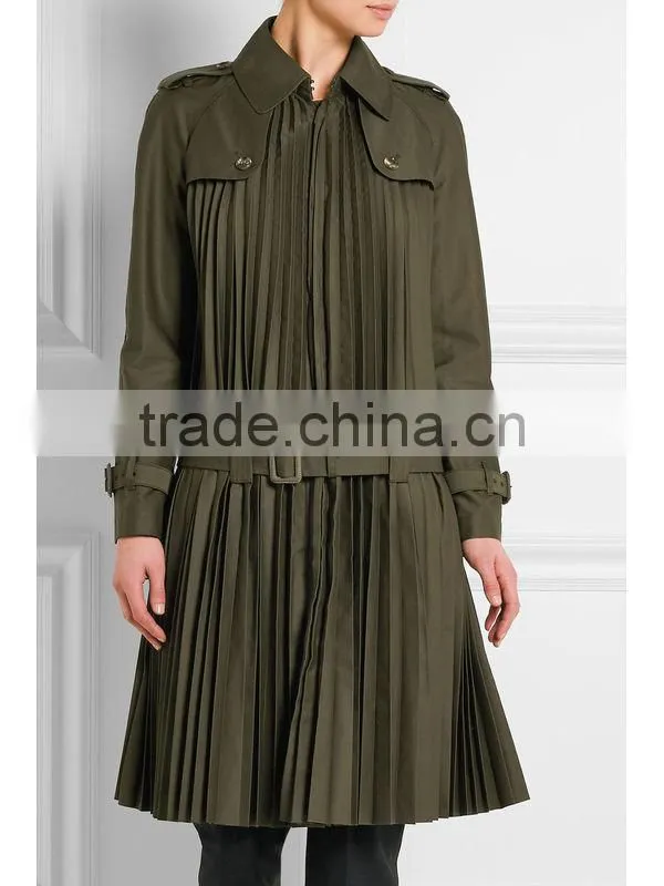 Women pleated overcoat/overwear,women slim skirted dress,