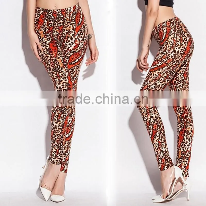 2015 OEM factory new arrival top fashion knit stretchy printing fashion leggings for women