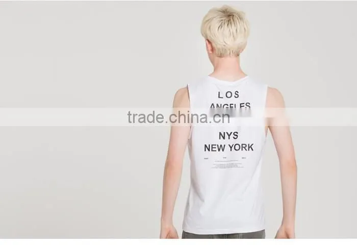 Men's trend printed fitness tank tops wholesale