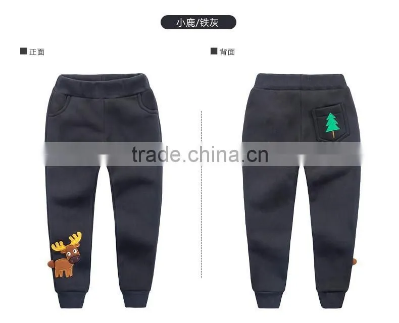 China Supplier Boy Trousers Wholesale100%Cotton Kids Wear Casual Children Embroidery Trouser Pants