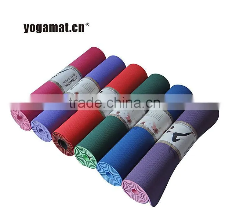 Double Layers Odourless Waterproof Tpe Yoga Mats with anti-slip