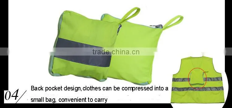 100% Polyester 3m reflective LED yellow green flashing led safety vest