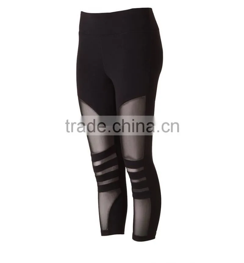 high waist Ladies Mesh Cropped Legging Women Custom Yoga Pants new mix leggings wholesale