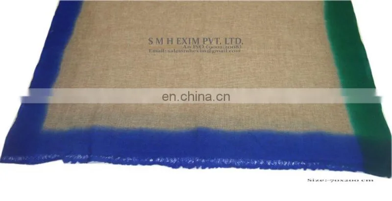 Gauze pashmina wool four side ombre