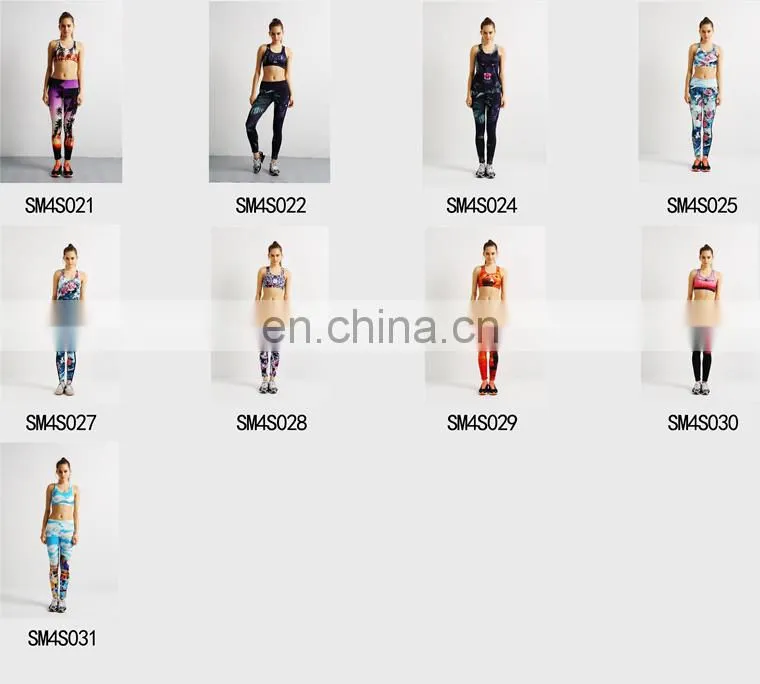 Wholesale New Style Custom Printing Sublimation 4 Needles 6 Thread Women Yoga Set