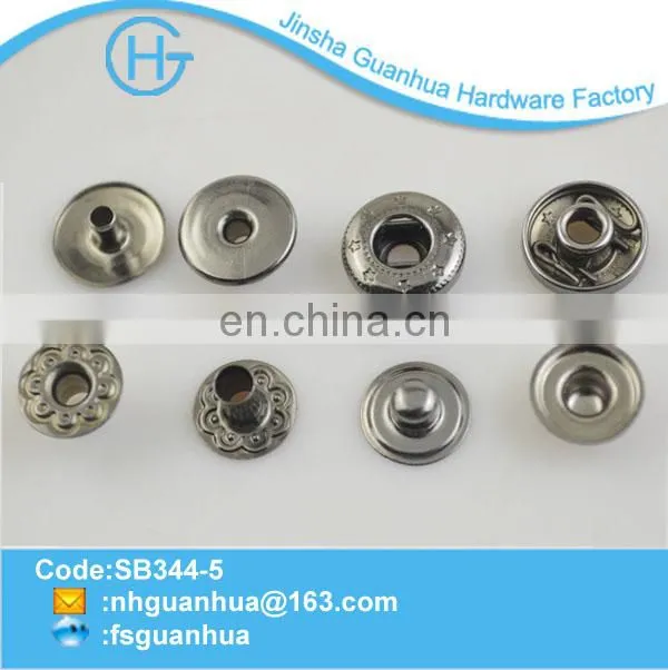 Fashion design vintage metal snap buttons for leather