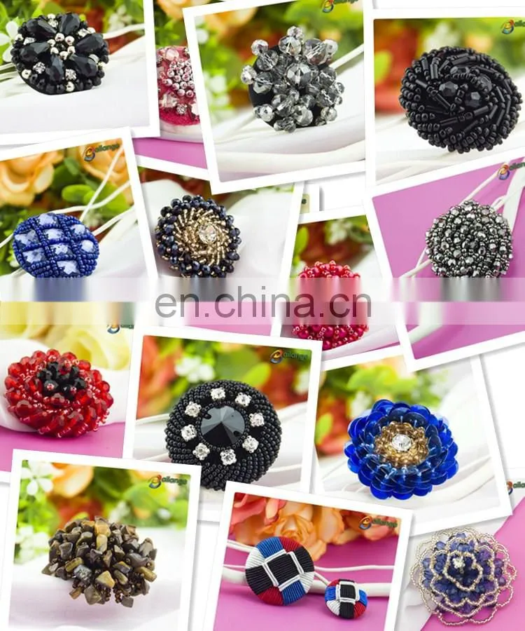 China handmade beaded accessories black cute buttons