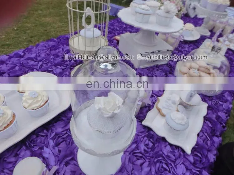 luxurious Wedding/Restaurant rosette Table Cloth with satin cloth