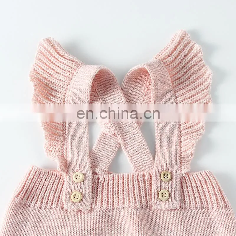 Infants & Toddler Fashion Clothes Cotton Princess Baby Girls Ruffle Knit Romper