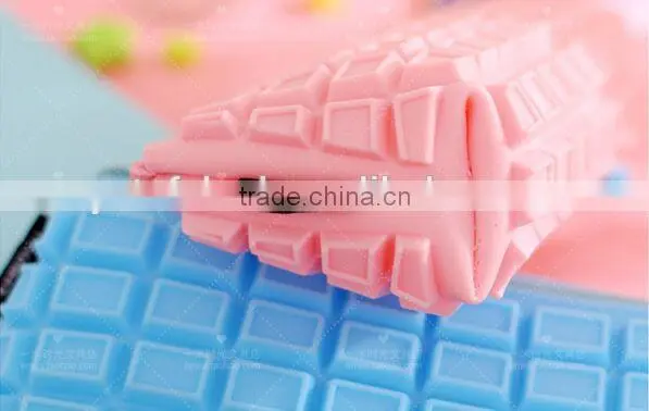Chocolate shape Custom pencil bag fancy zipper lock pencil bag