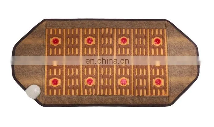 led photon light mat germanium maifan clay tourmaline ceramic Far infrared thermal heating therapy stone mattress pad