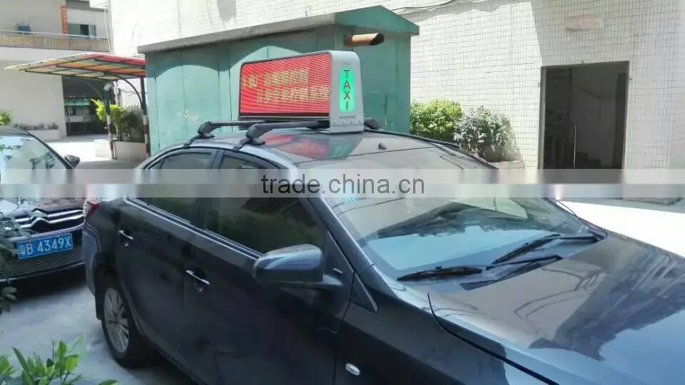 Synchronous video processor taxi camera P5 outdoor full color LED Taxi Roof Sign / Taxi Advertising display