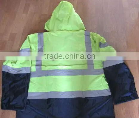 300D oxford with PU coating attached hood raincoat