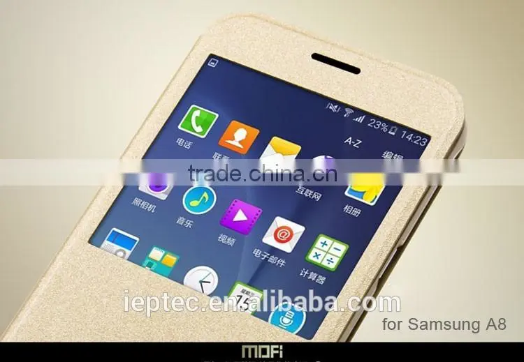 MOFi Open Window Flip Leather Cases for Samsung Galaxy A8,A8000,SM-A800F,with Slide to Answer the Phone Function