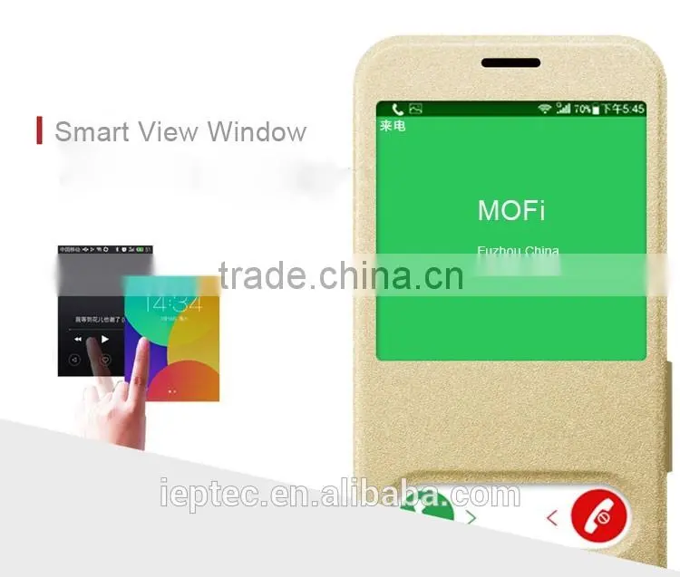 MOFi Open Window Flip Leather Cases for Samsung Galaxy A8,A8000,SM-A800F,with Slide to Answer the Phone Function