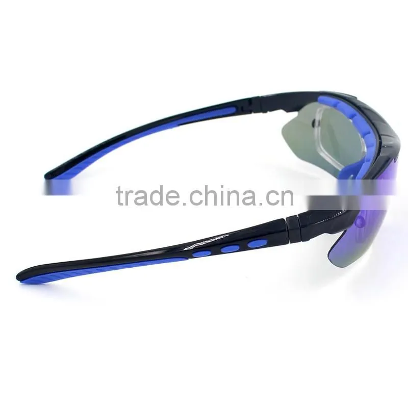 Anti-glare UV400 outdoor sports riding interchangeable 5 lens cycling sunglasses