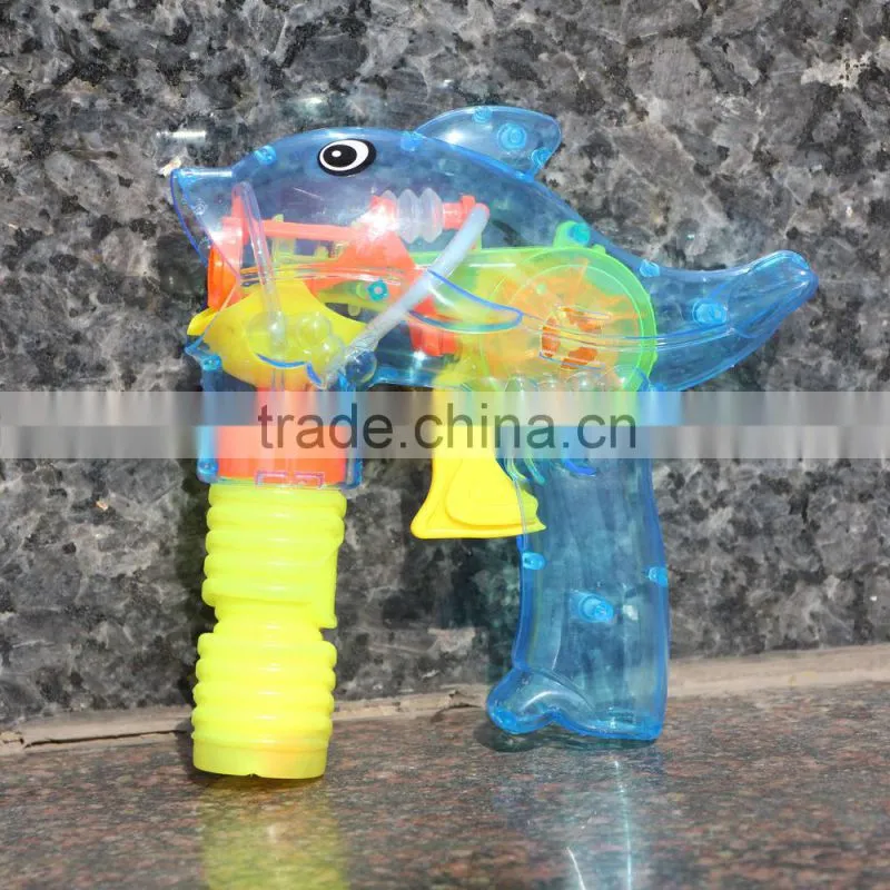 amazing transparent plastic bubble blower gun -cartoon dolphin bubble gun