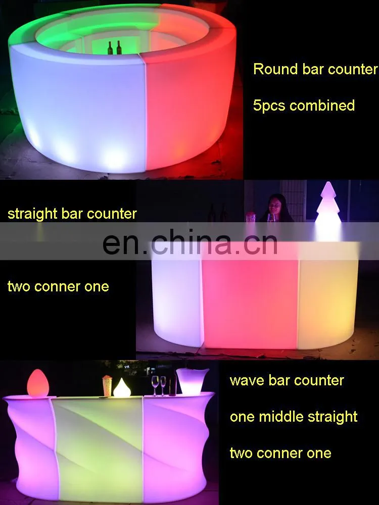 color changing led straight bar design led mobile bar portable cocktail waterproof led bar counter